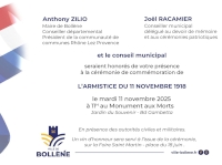 Cérémonie commémorative de l'Armistice du 11 novembre