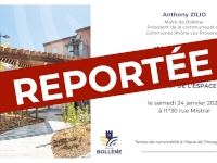 Inauguration rue Mistral et Espace de la Paix reportée ! Inauguration rue Mistral et Espace de la Paix reportée !